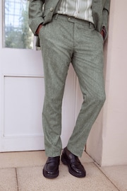 Green Tailored Fit Nova Fides Italian Wool Blend Suit: Trousers - Image 2 of 8
