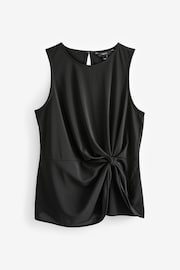 Black Bow Detail Jersey Sleeveless Top - Image 5 of 6