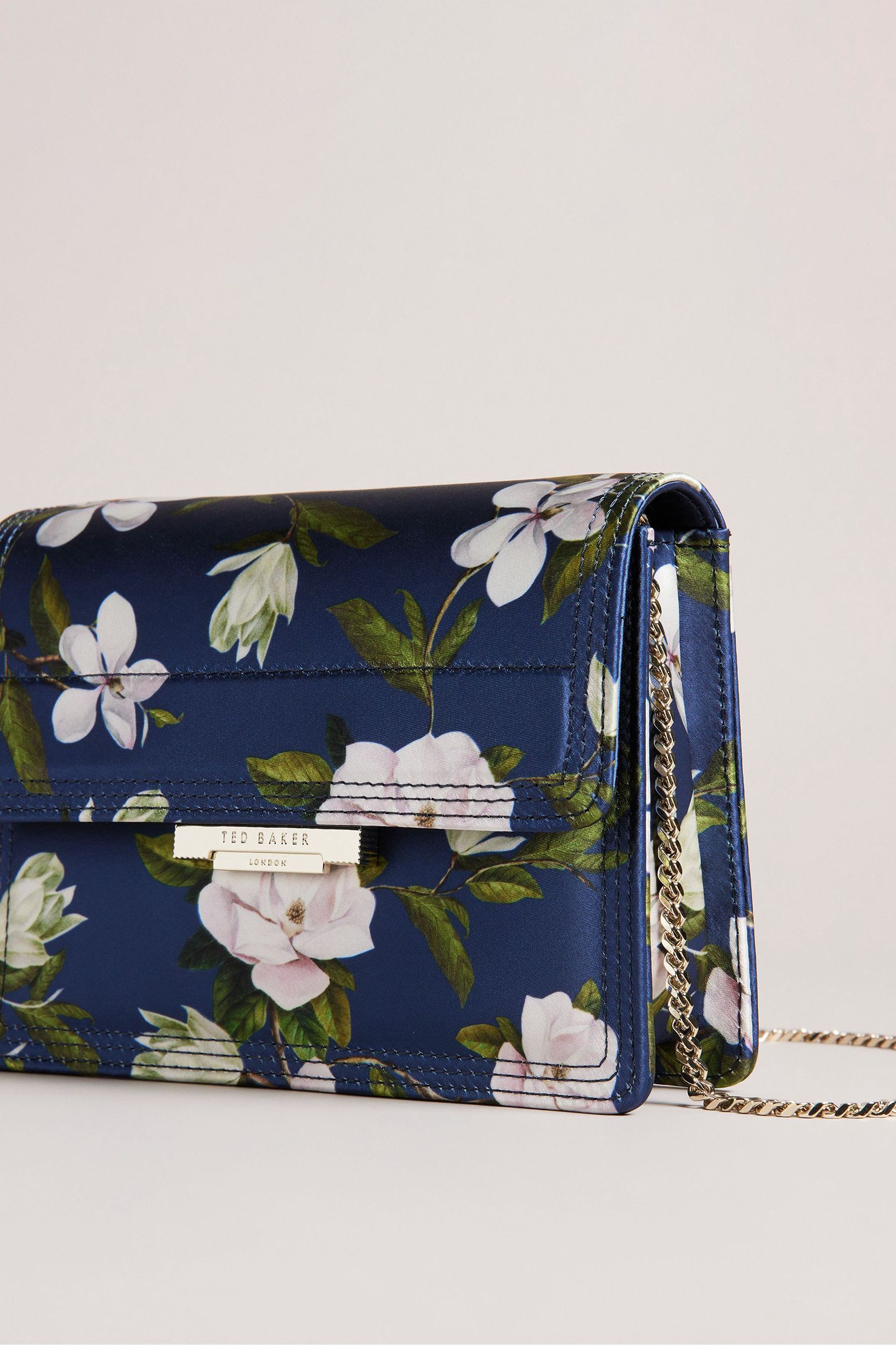 Buy Ted Baker Blue Floral Printed Satin Cross Body Bag from Next Luxembourg