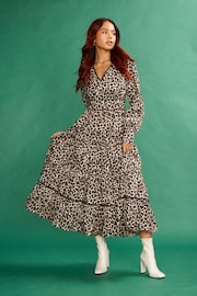 Another Sunday Tiered Midi 100% Cotton Dress With V-Neck - Image 2 of 5