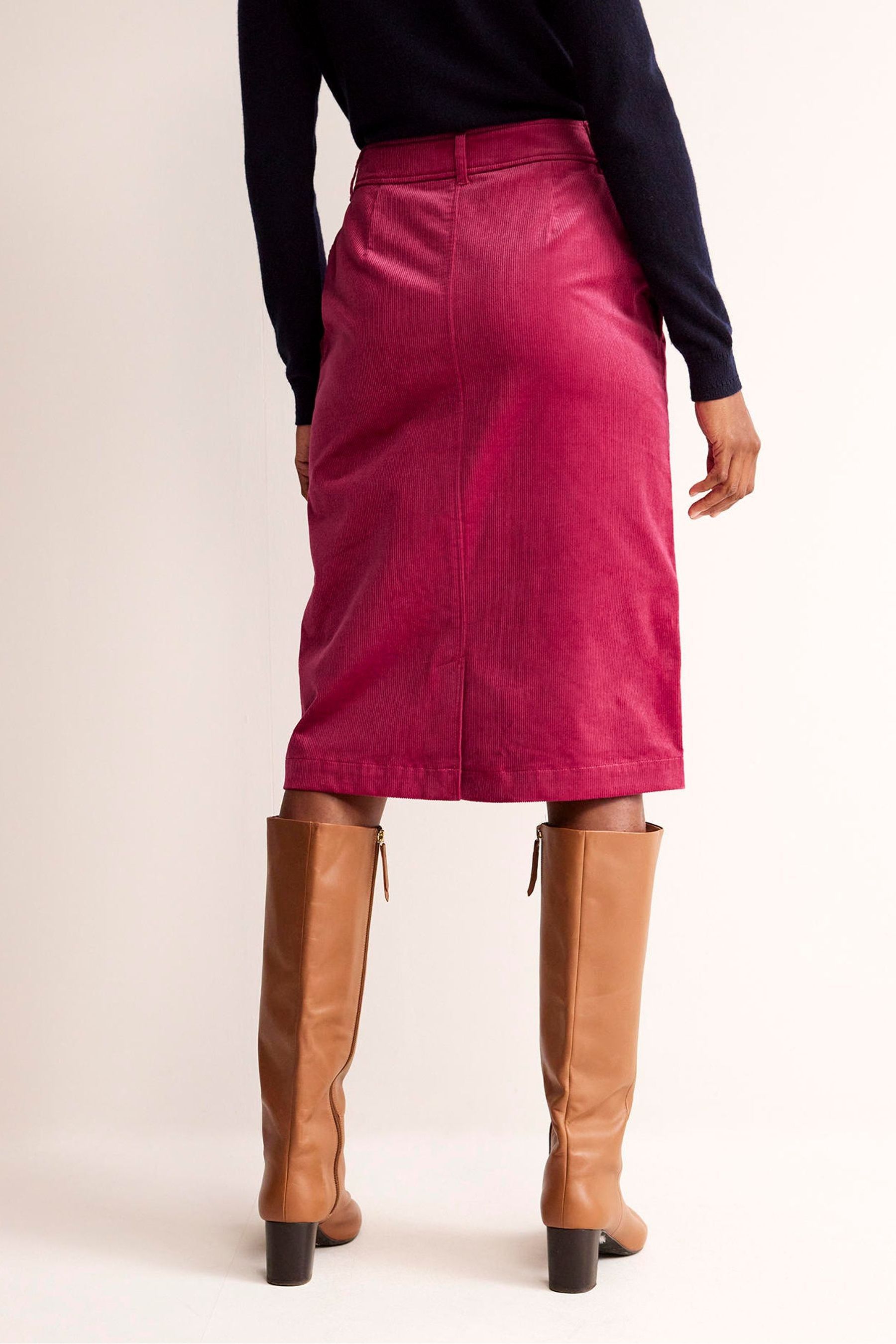 Red cord midi skirt 2025