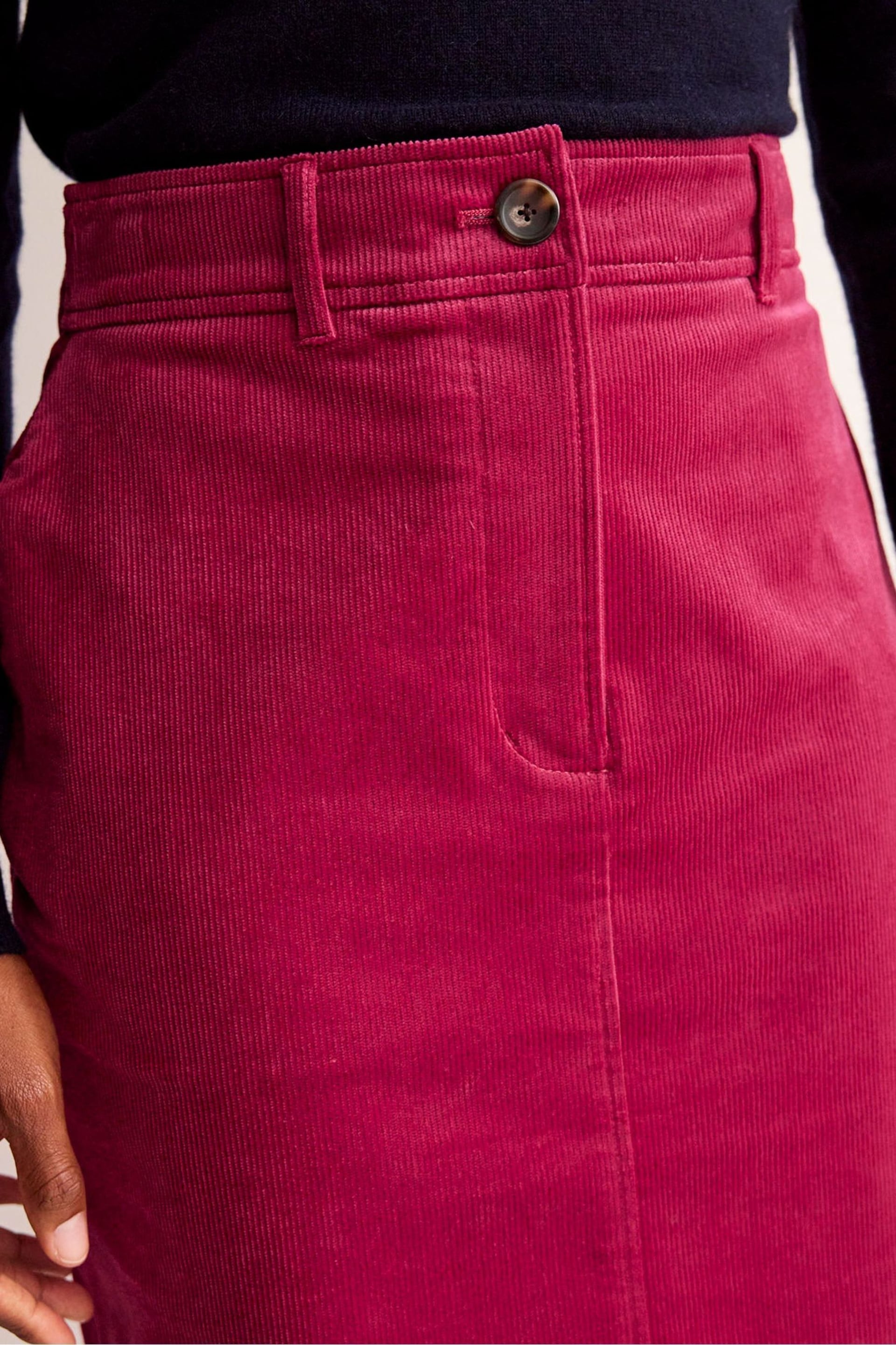 Boden Red Margot Cord Midi Skirt - Image 5 of 6