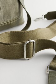 Khaki Green Leather Handheld Grab Bag - Image 7 of 8