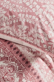 Pink Woodblock Reversible 100% Cotton Duvet Cover and Pillowcase Set - Image 6 of 8