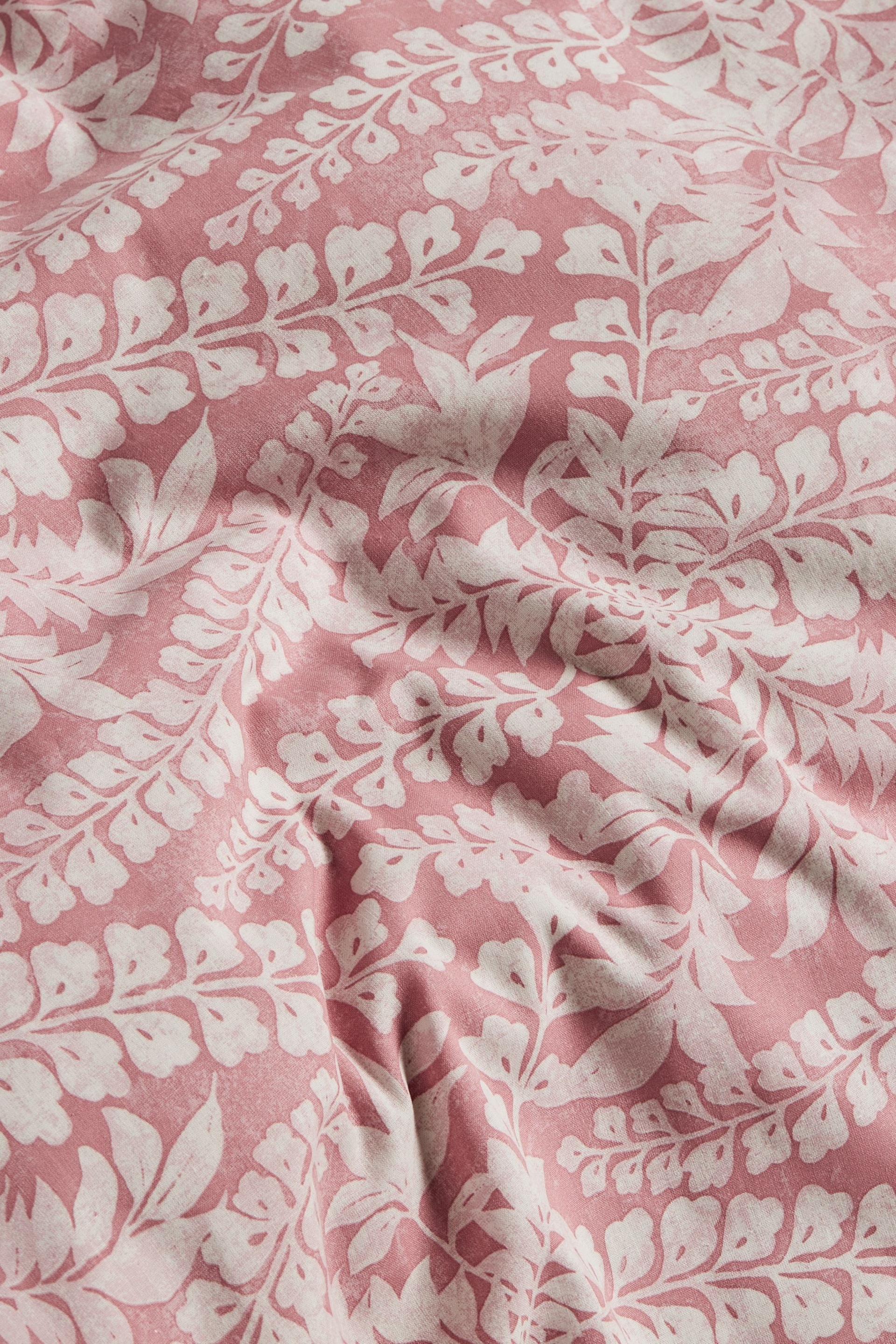 Pink Woodblock Reversible 100% Cotton Duvet Cover and Pillowcase Set - Image 7 of 8