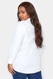 Yours Curve White Long Sleeve Ruched Shirt - Image 2 of 4