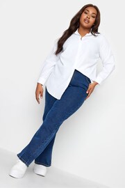Yours Curve White Long Sleeve Ruched Shirt - Image 4 of 4