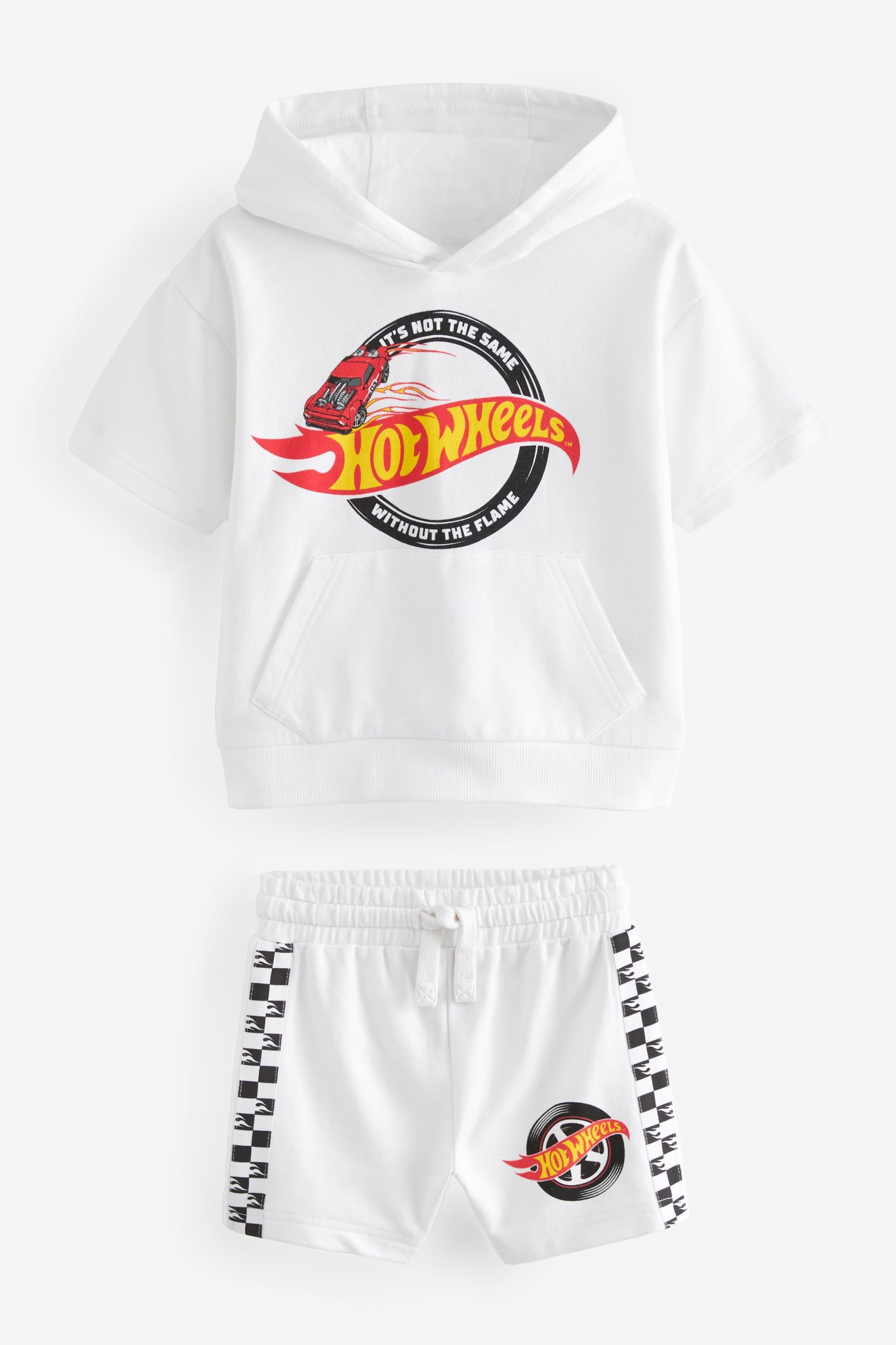 White Hot Wheels Jersey Hoodie and Shorts Set (3mths-8yrs) - Image 6 of 8