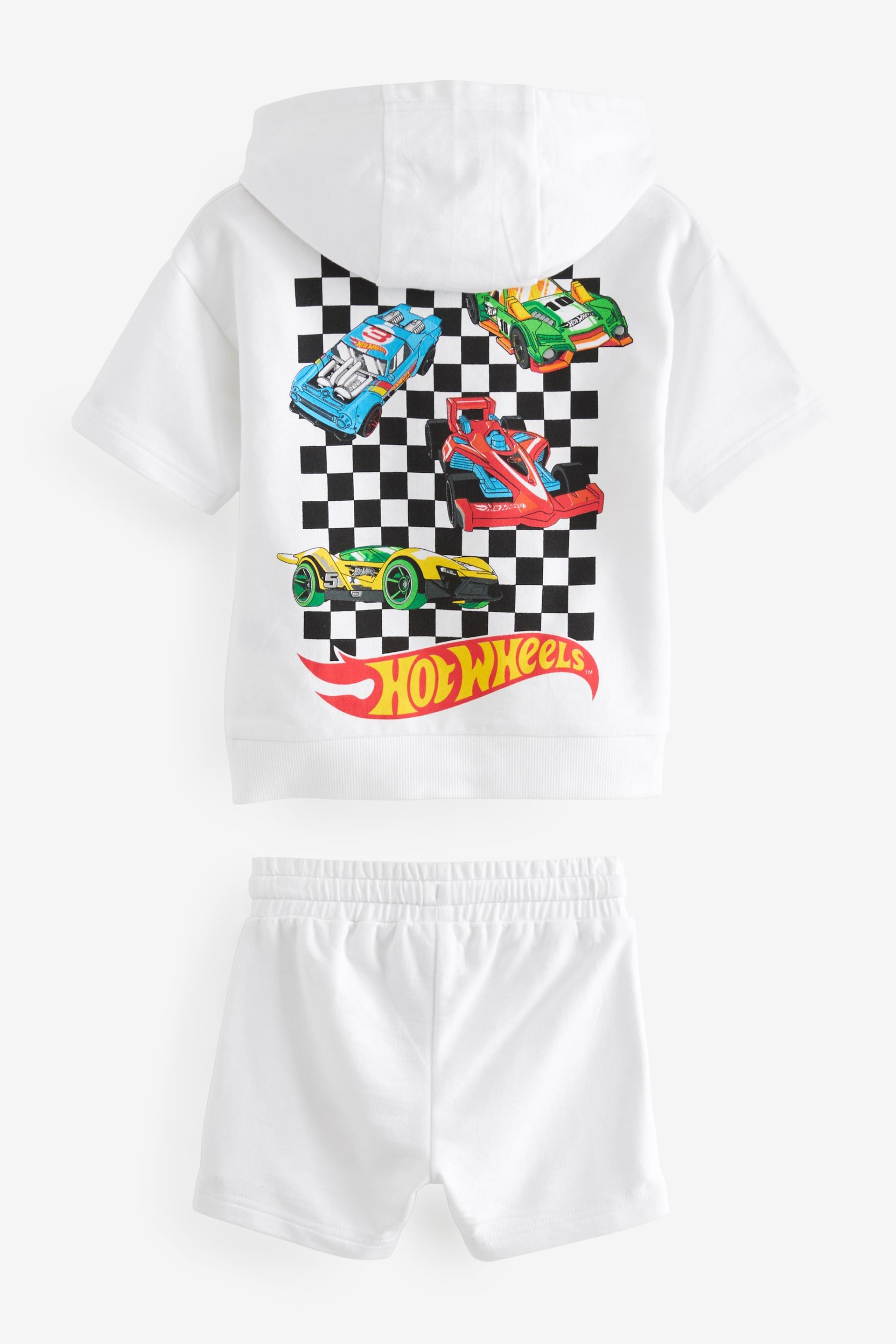 White Hot Wheels Jersey Hoodie and Shorts Set (3mths-8yrs) - Image 7 of 8