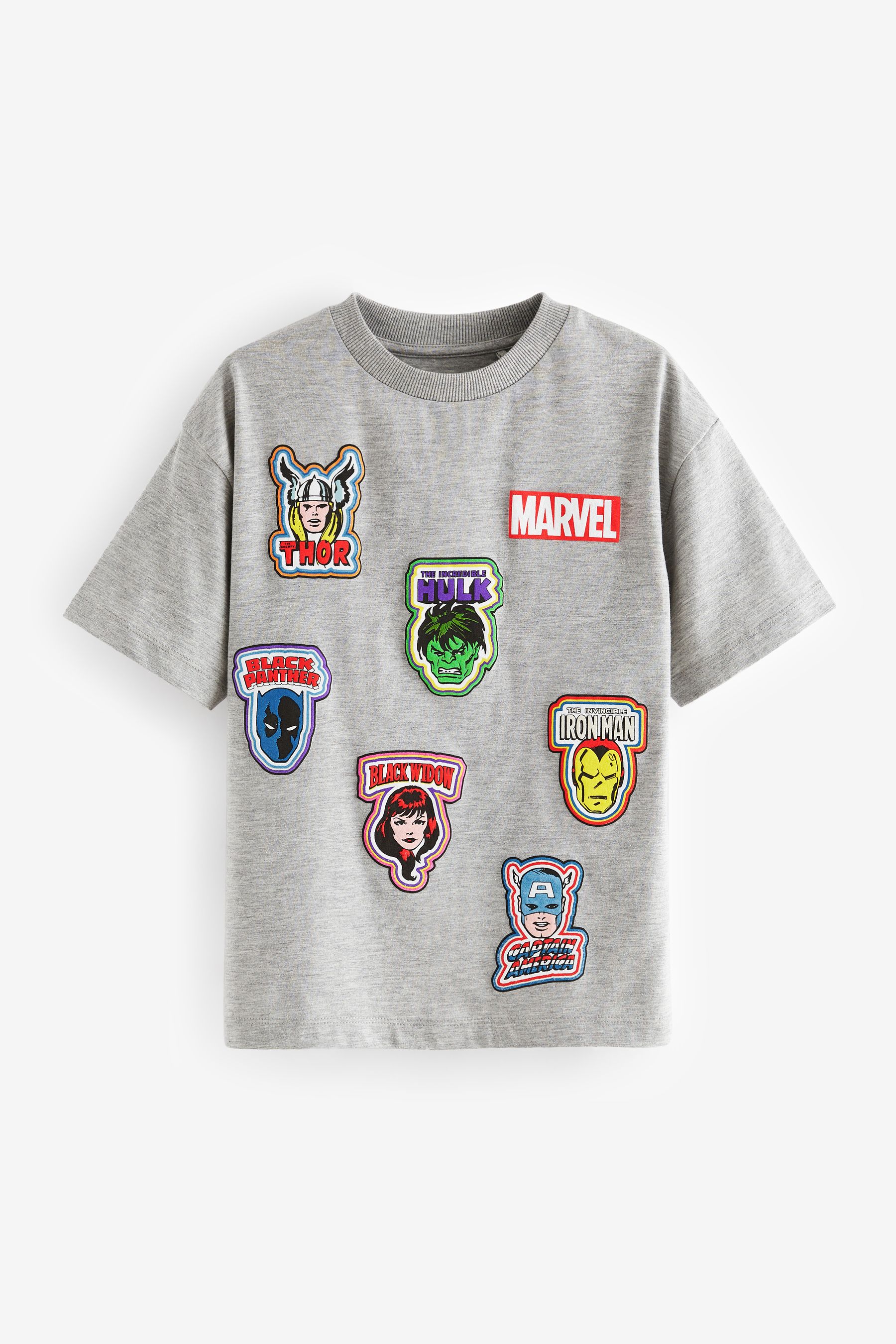 Buy Grey Marl 100 Cotton Marvel Avengers License Short Sleeve T Shirt 3 16yrs from the Next UK online shop