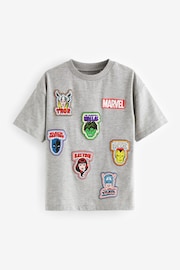 Grey Marl 100% Cotton Marvel Avengers License Short Sleeve T-Shirt (3-16yrs) - Image 1 of 3