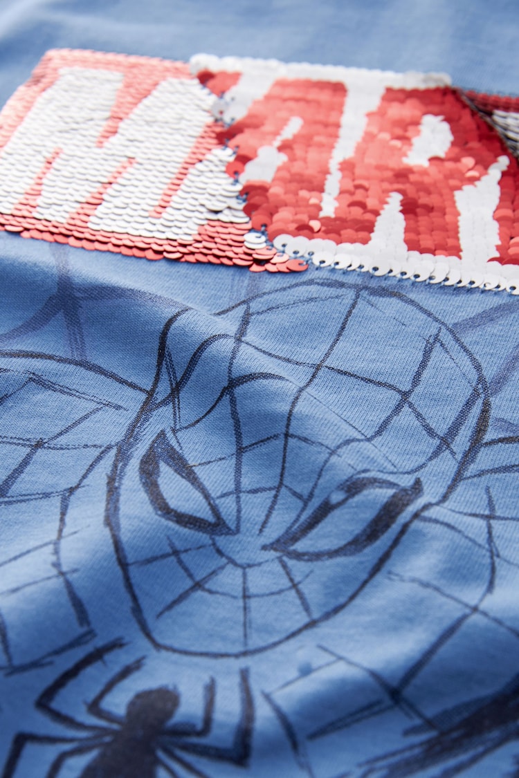 Blue Flip Sequin Spiderman T-Shirt (3-16yrs) - Image 3 of 3