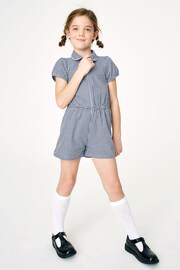 Navy Cotton Rich Gingham School Playsuit (3-14yrs) - Image 1 of 6