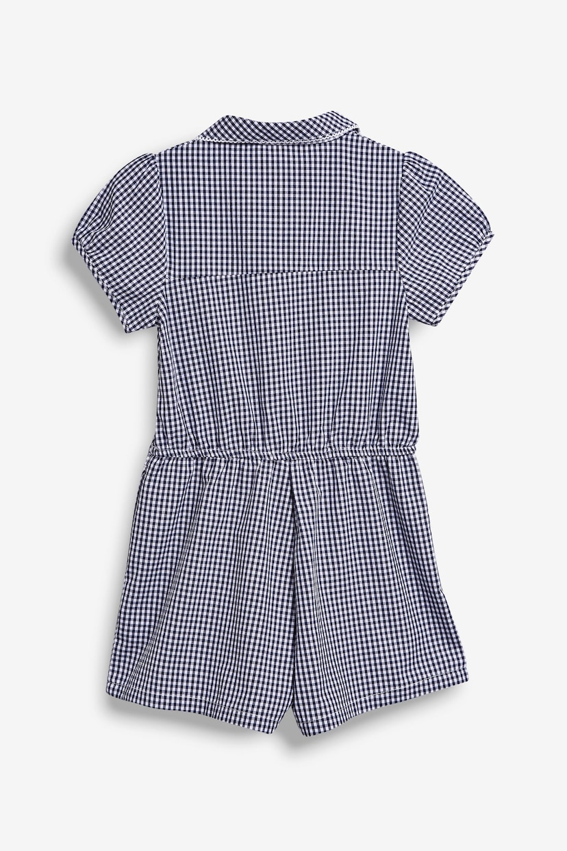 Navy Cotton Rich Gingham School Playsuit (3-14yrs) - Image 5 of 6