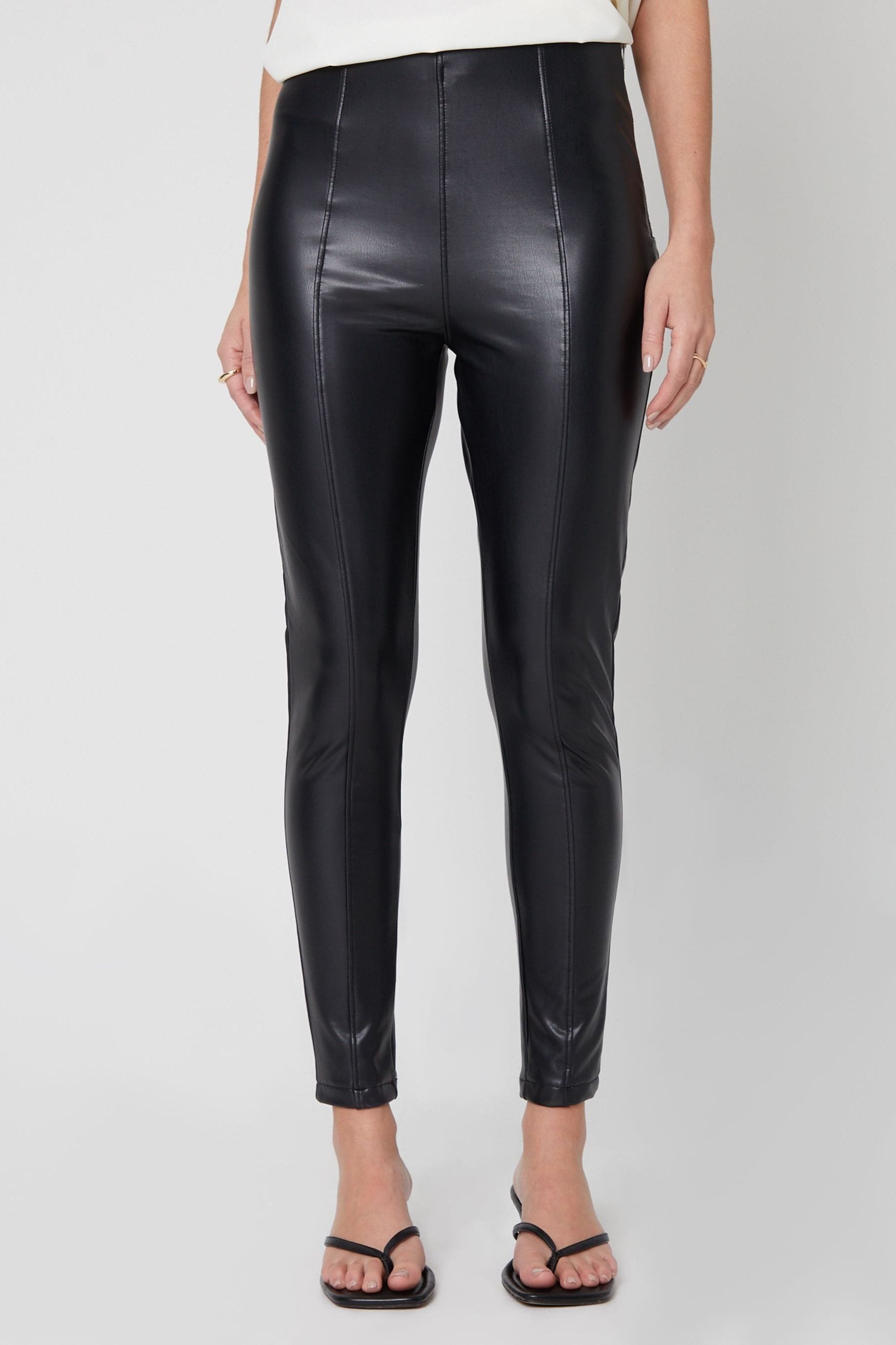 Threadbare Black PU Faux Leather Leggings