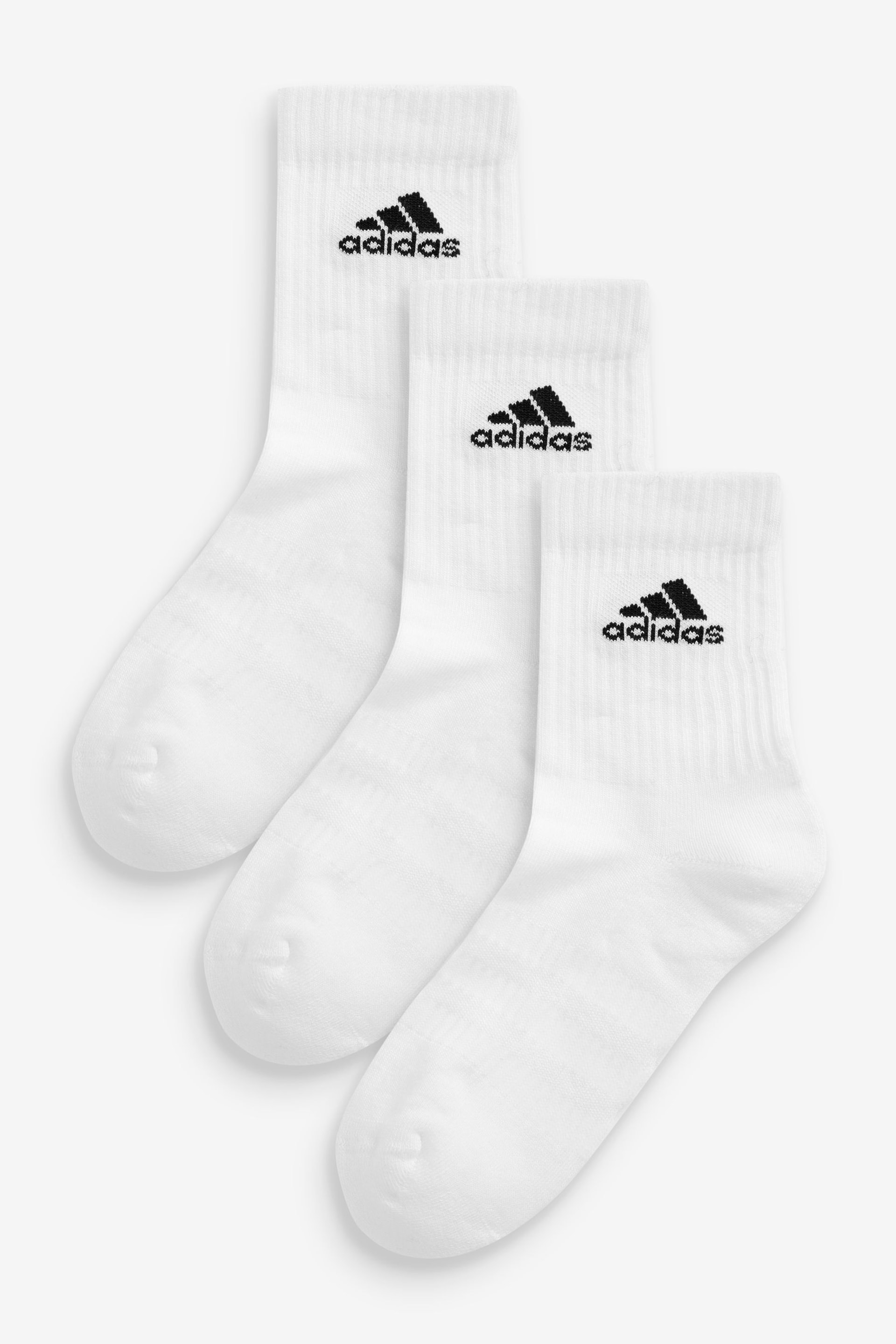 adidas White Adult Cushioned Crew Socks - Image 1 of 3