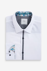 White Single Cuff Trimmed Formal Shirt - Image 6 of 8