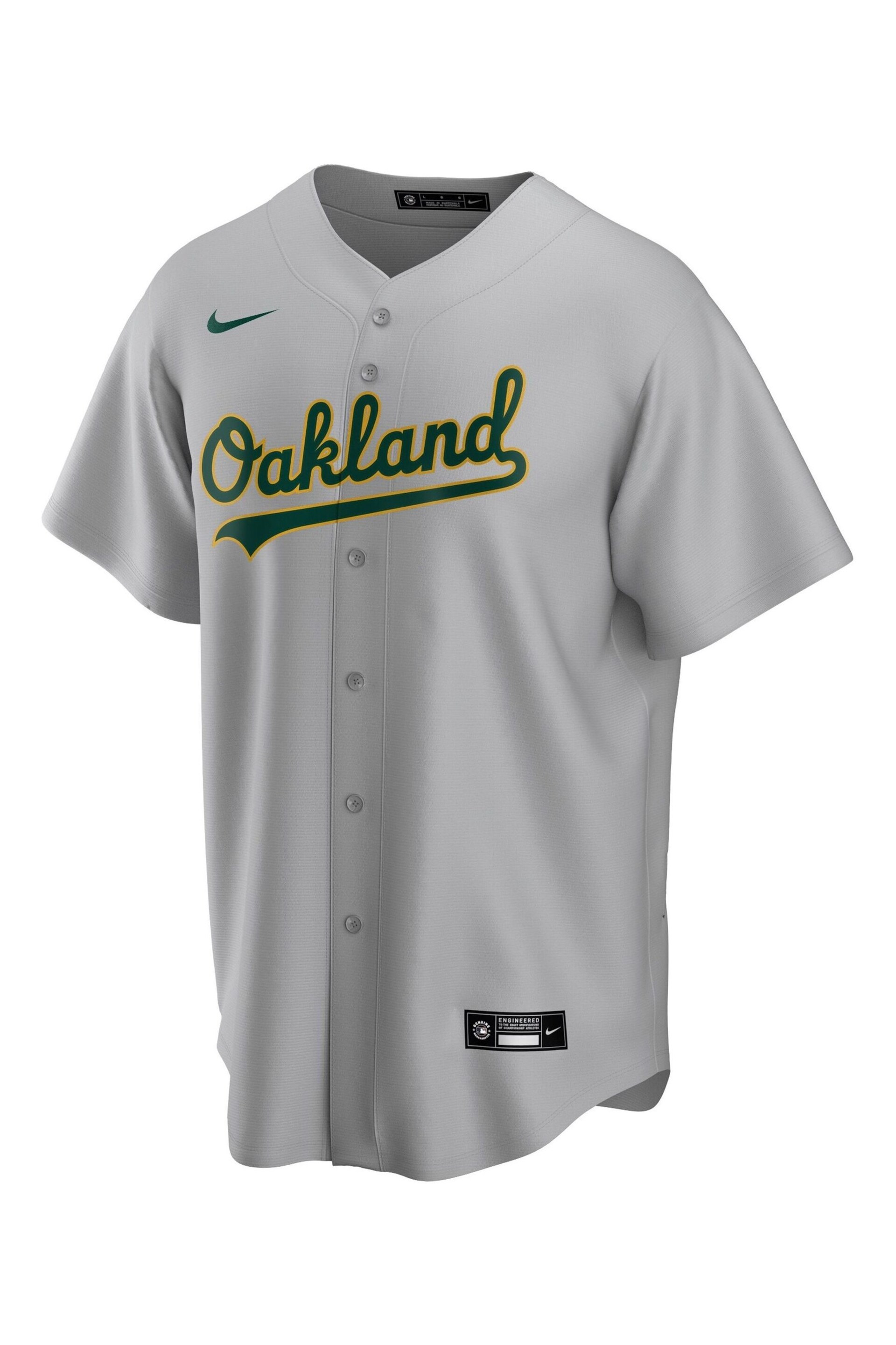 Nike Grey Oakland Athletics Official Replica Road Jersey - Image 2 of 3