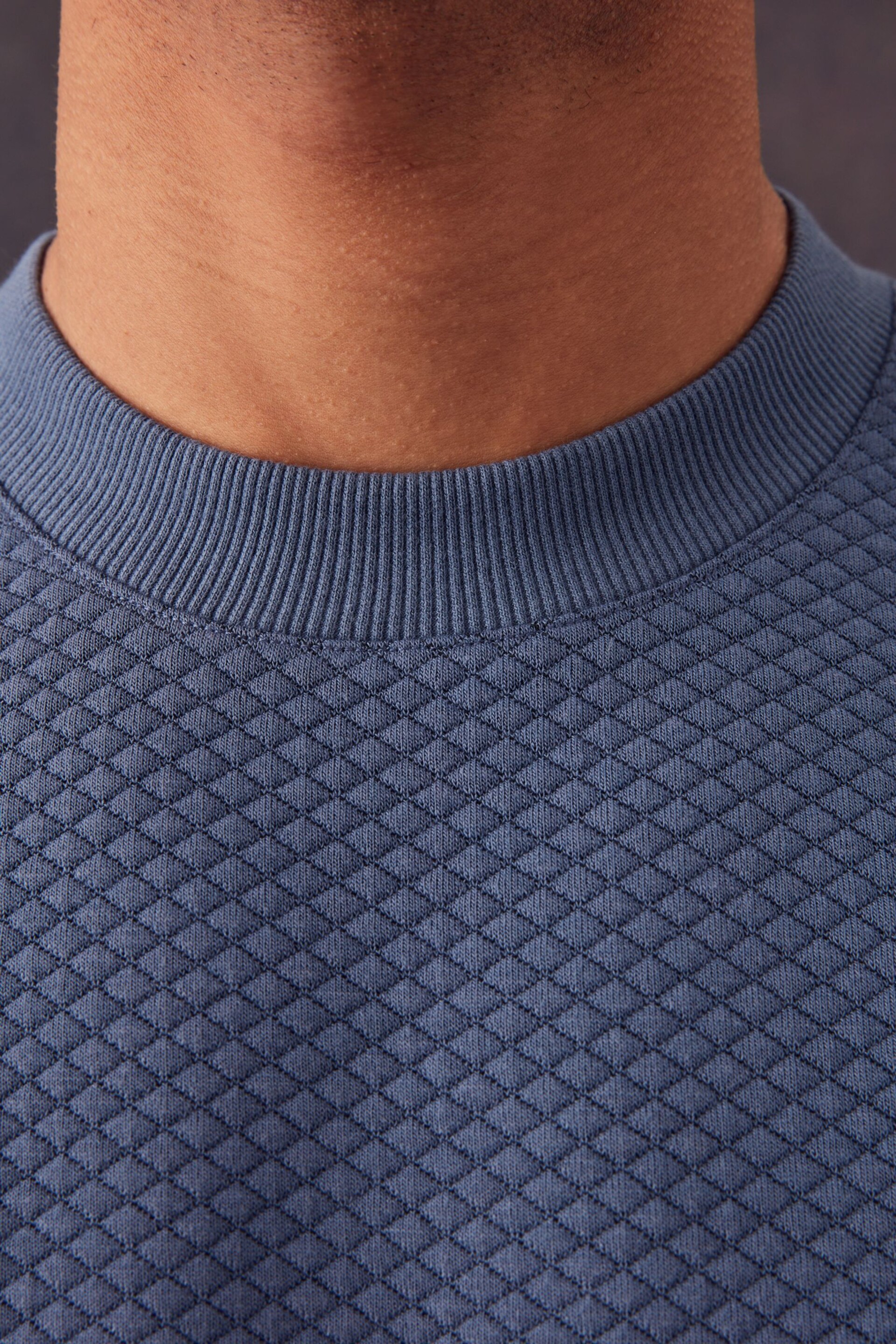 Blue Premium Texture Crew Sweatshirt - Image 5 of 8