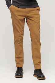 Superdry Dark Brown Slim Officers Chinos Trousers - Image 1 of 3