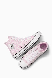 Converse Purple Floral Textured Chuck Taylor Junior Trainers - Image 5 of 12