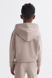 Reiss Taupe Alexander Junior Oversized Cotton Jersey Hoodie - Image 5 of 6