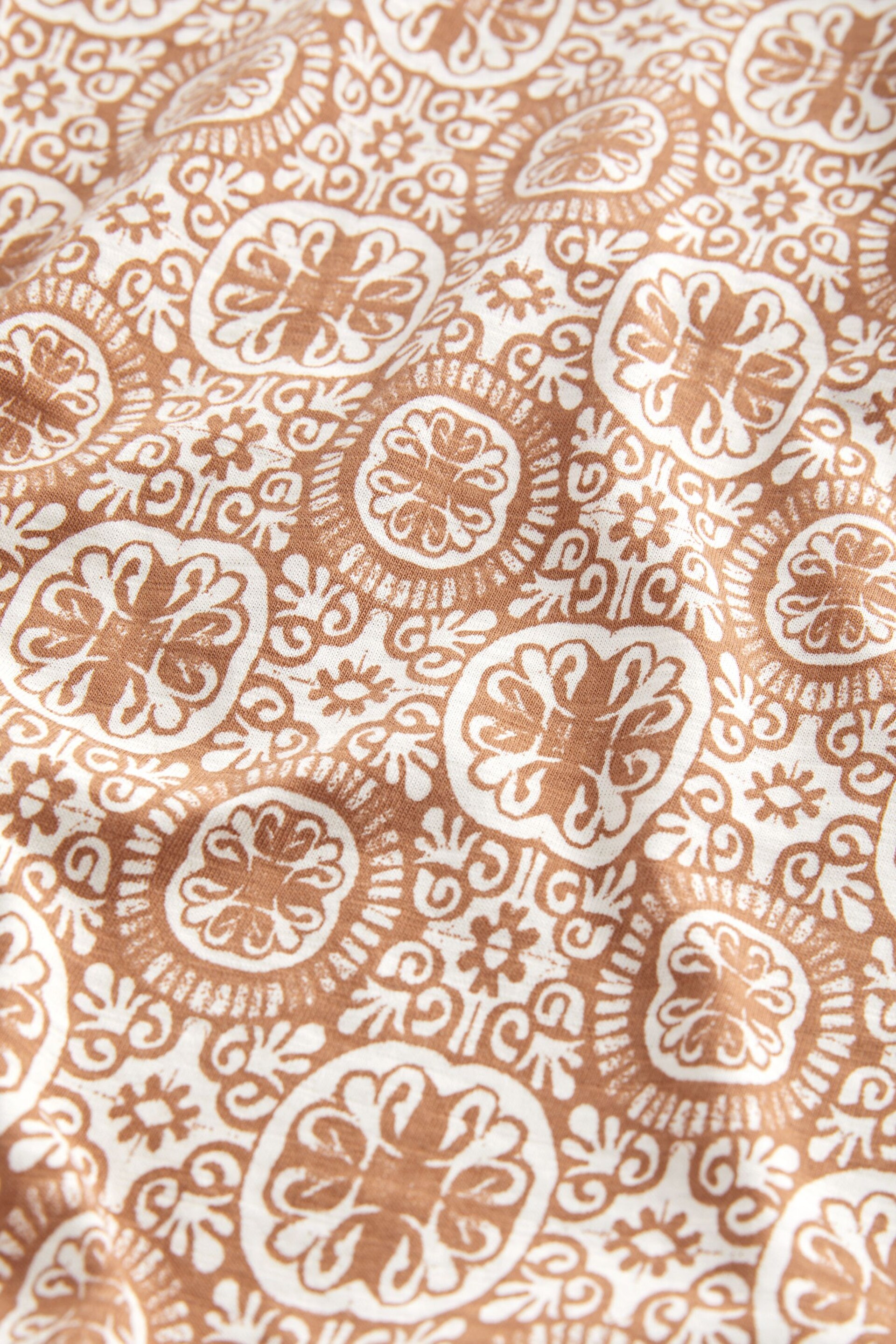 Orange Tile Print Polo Shirt - Image 7 of 7
