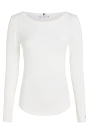 Tommy Hilfiger Cream Slim Fit Long Sleeve T-Shirt - Image 4 of 6