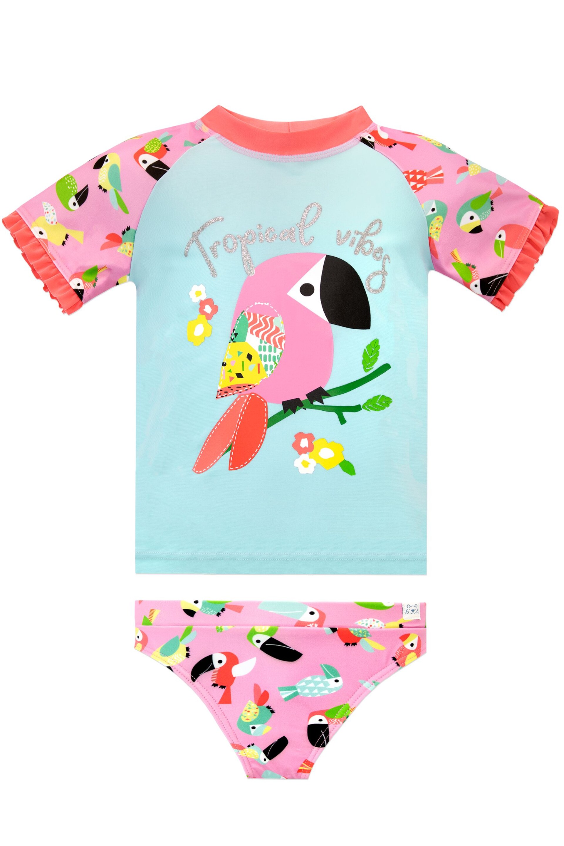 Harry Bear Grey Harry Bear Pink Tropical Vibes Swimsuits - Image 1 of 5