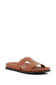 Dune London Brown Regular Fit Loupa Footbed Smart Slides - Image 6 of 8