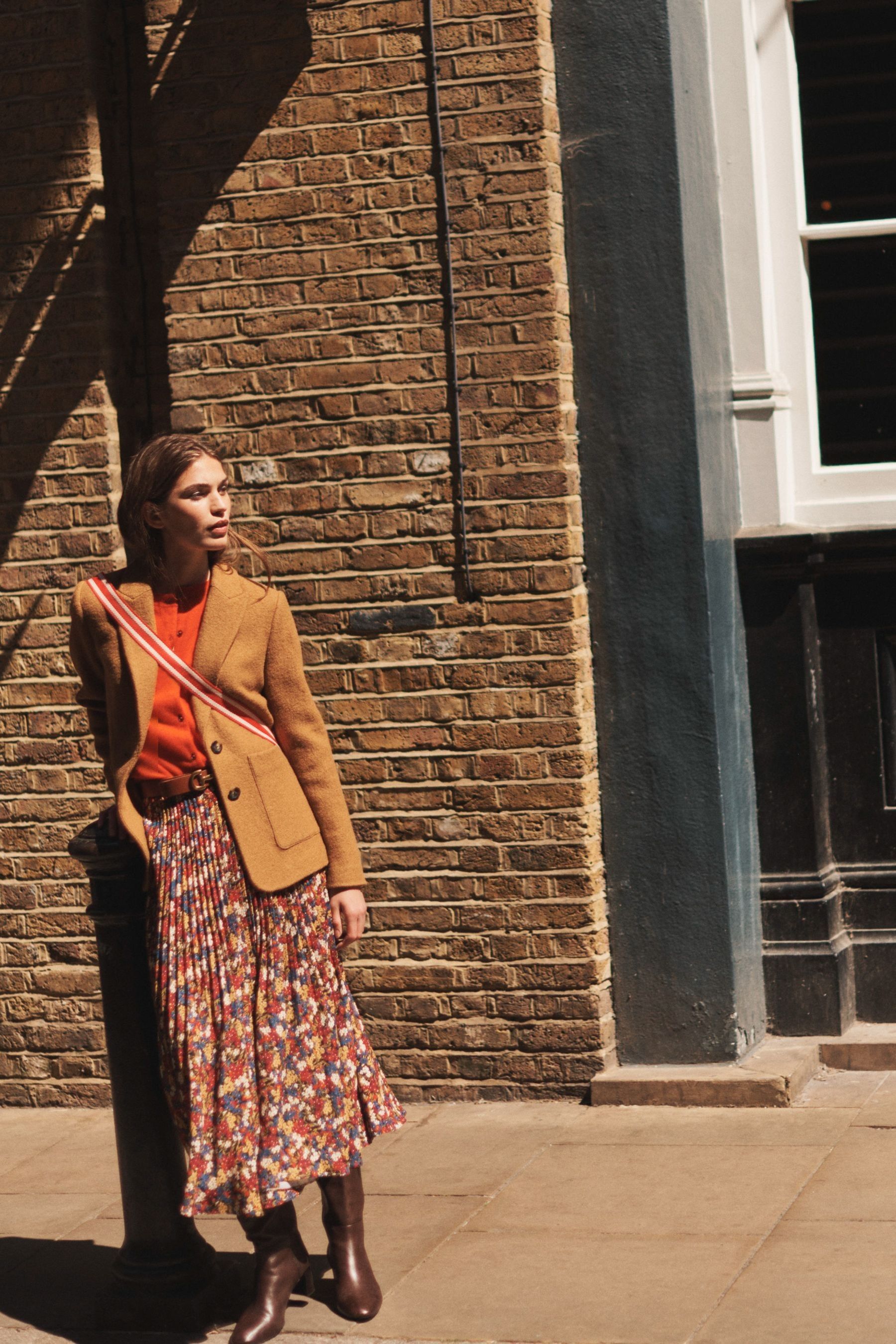 Buy Boden Red Pleated Midi Skirt from Next Luxembourg