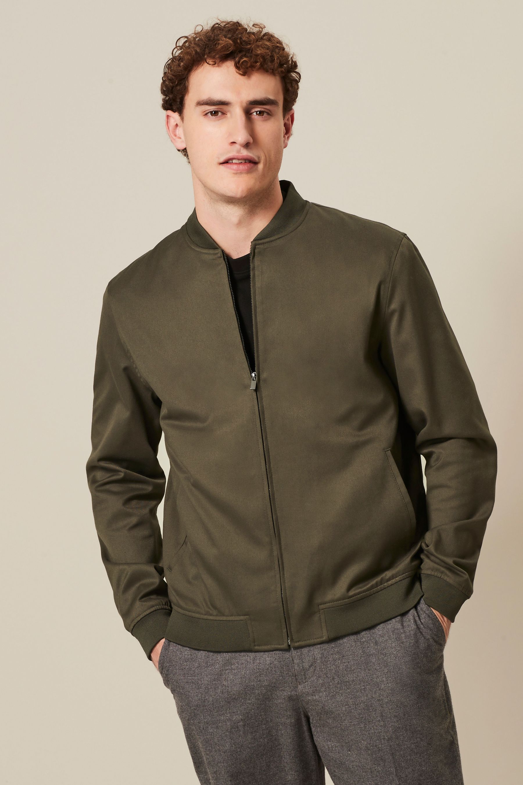 Buy Khaki Green Smart Bomber Jacket from the Next UK online shop
