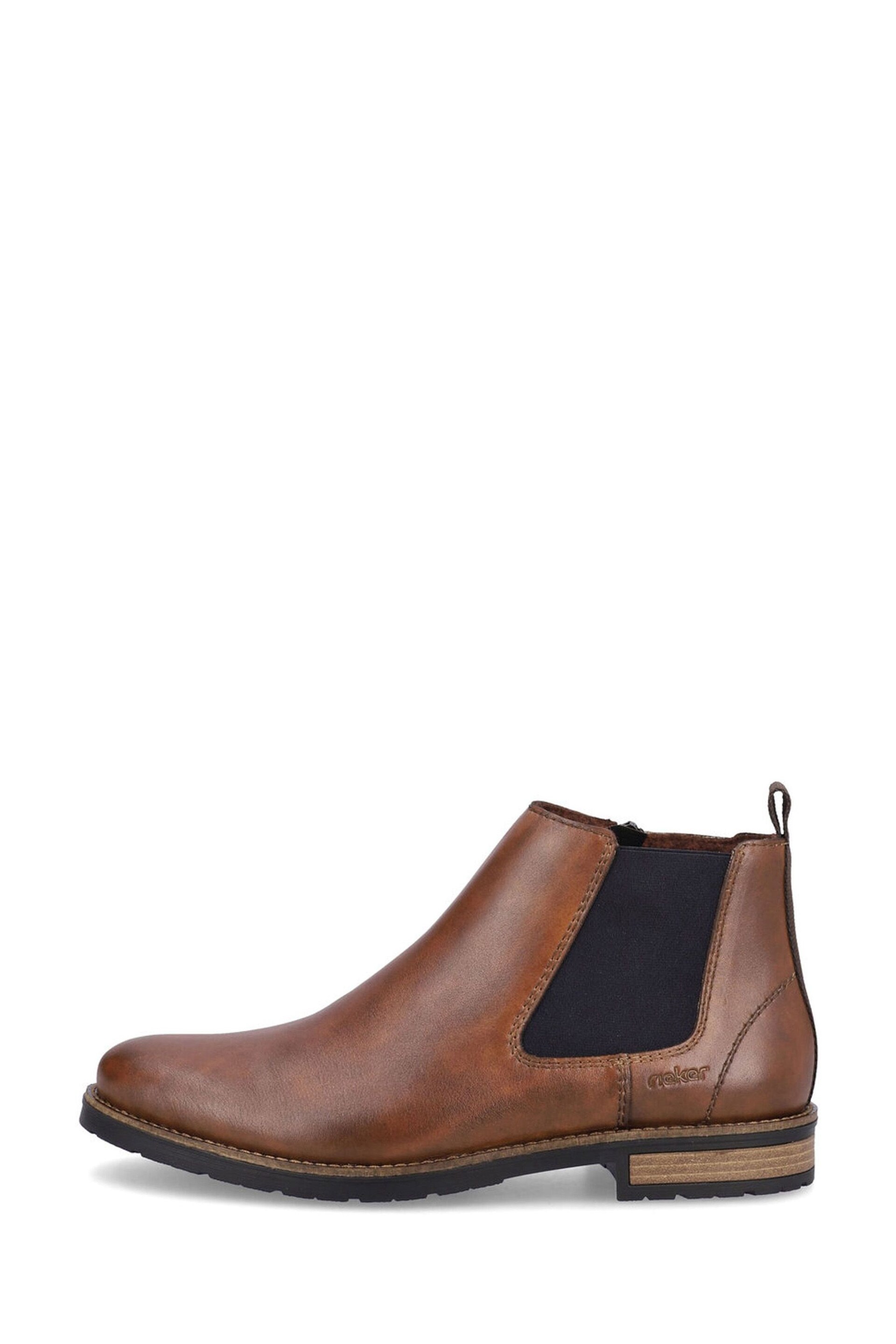 Rieker Mens Zipper Brown Boots - Image 2 of 9