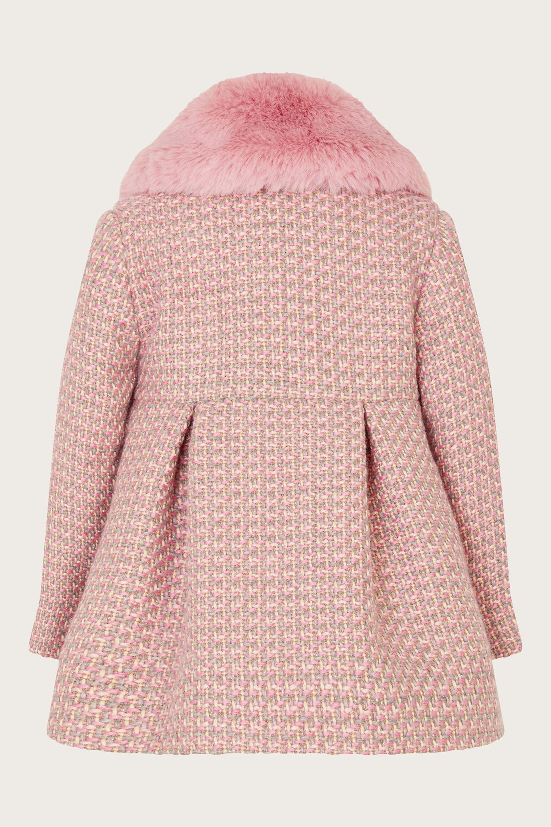 Buy Monsoon Grey Baby Tweed Faux Fur Collar Coat from Next Luxembourg