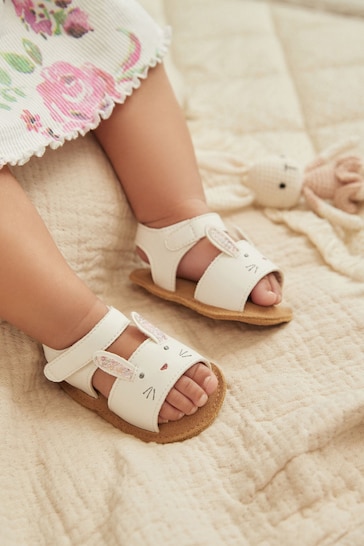 White Character Baby Sandals (0-24mths)