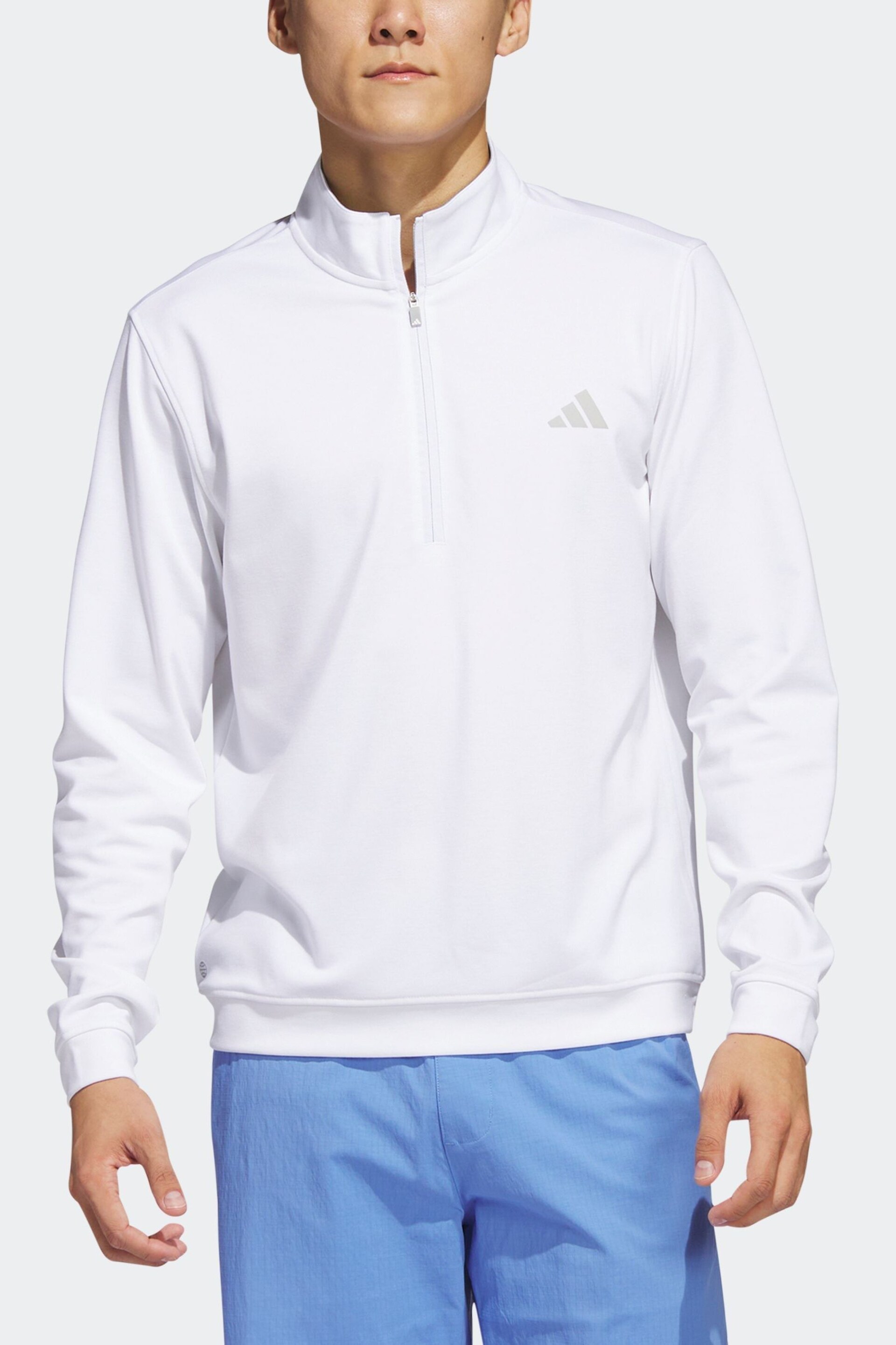 adidas Golf Elevated 1/4-Zip Black Sweatshirt - Image 3 of 7