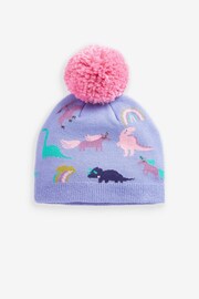 Teal Blue Dino Beanie Hat (3mths-6yrs) - Image 4 of 5