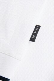 Ted Baker White Regular Erwen Short Sleeve Textured Polo Shirt - Image 6 of 7