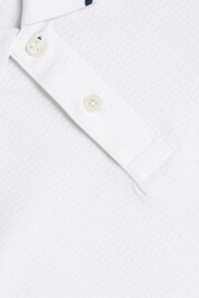 Ted Baker White Regular Erwen Short Sleeve Textured Polo Shirt - Image 7 of 7