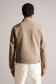 Ted Baker Natural Somerss Zip Through Wool Trucker Jacket - Image 2 of 6