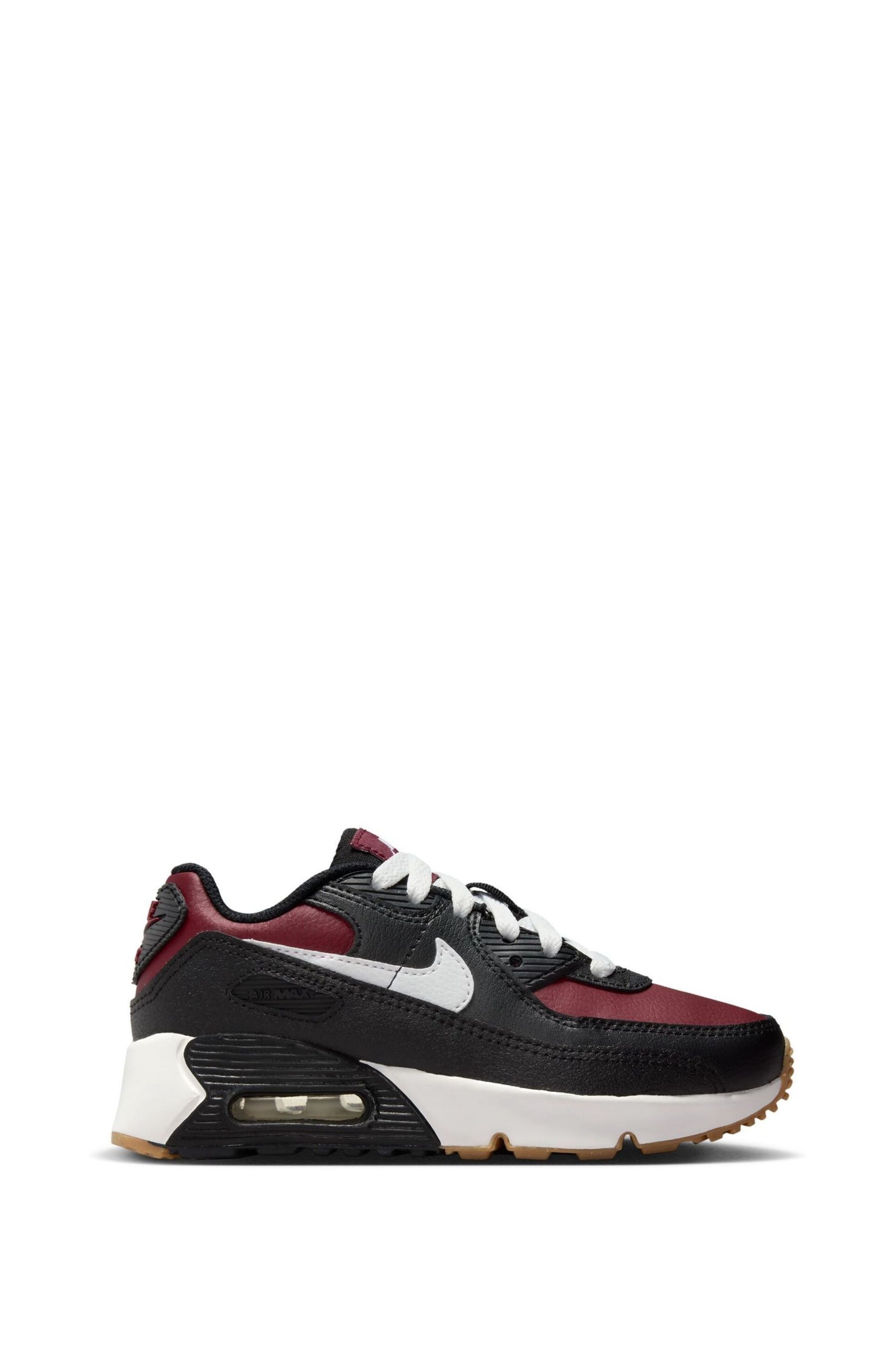 Nike Black/White/Red Air Max 90 Junior Trainers - Image 1 of 8