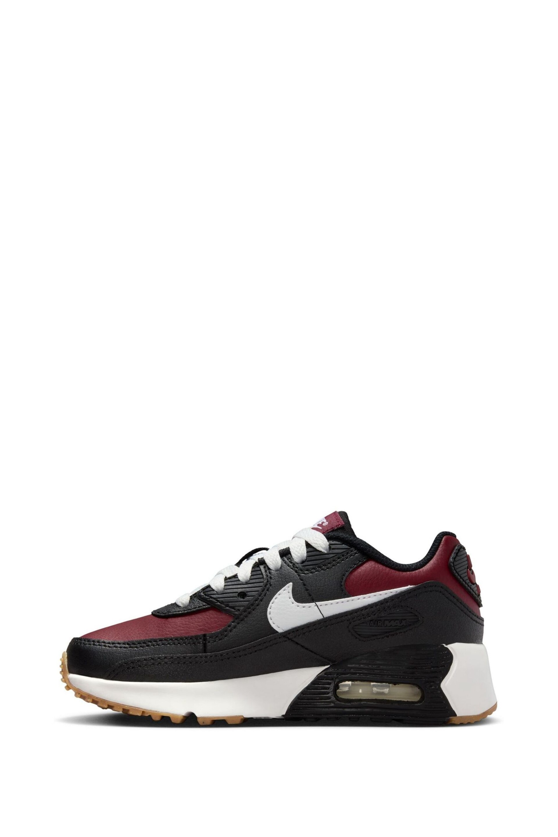 Nike Black/White/Red Air Max 90 Junior Trainers - Image 2 of 8