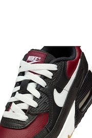 Nike Black/White/Red Air Max 90 Junior Trainers - Image 7 of 8