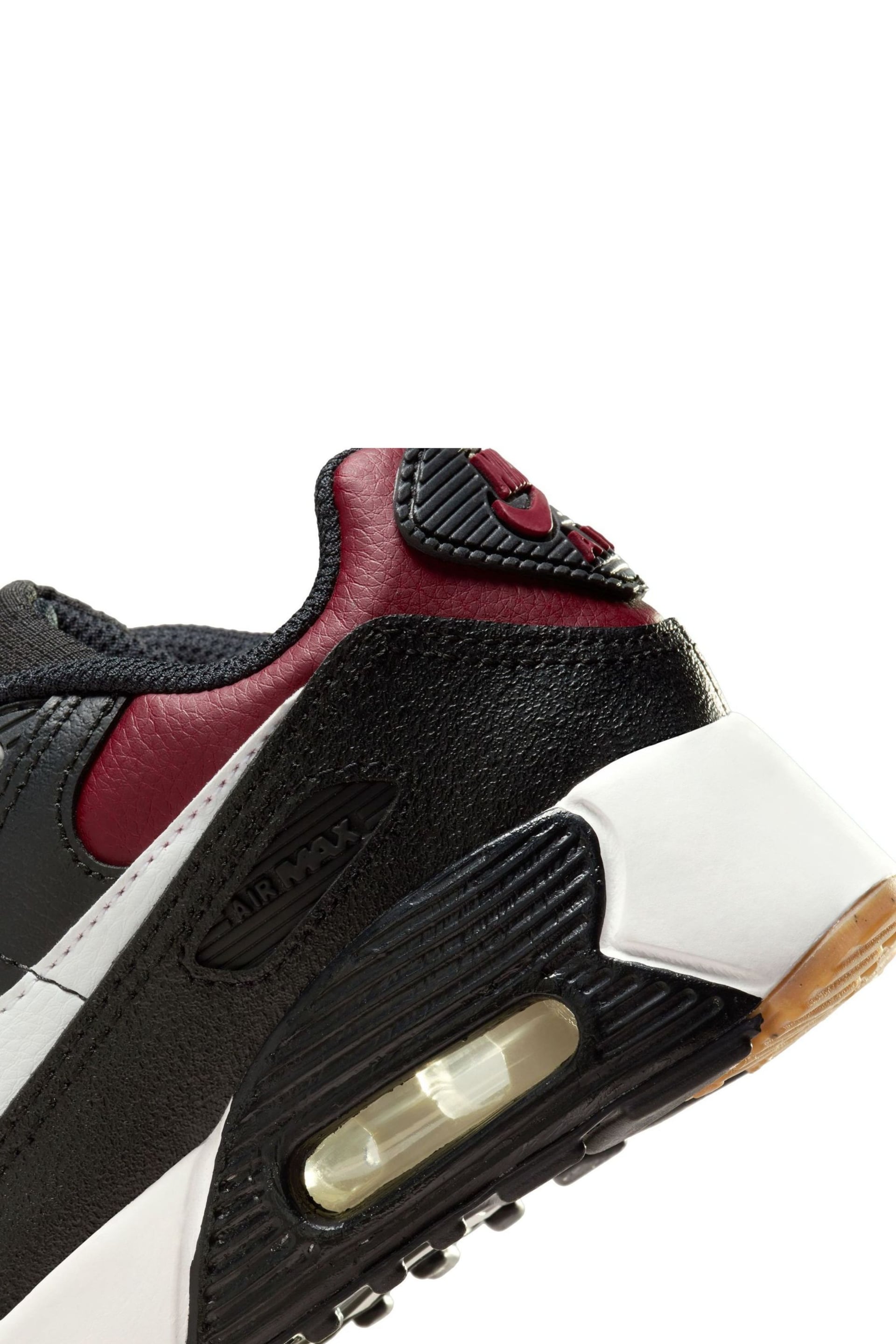 Nike Black/White/Red Air Max 90 Junior Trainers - Image 8 of 8