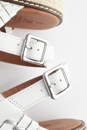 White/Silver Forever Comfort® Weave Leather Espadrille Flatform Sandals - Image 8 of 9