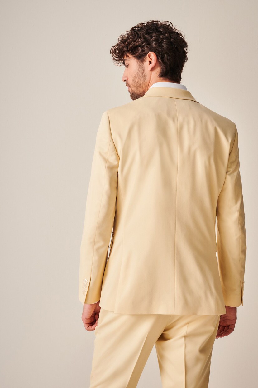 Yellow Slim Fit Motionflex Stretch Suit: Jacket - Image 3 of 10