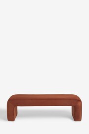 Soft Velvet Rust Brown Blaire Upholstered Ottoman Bench - Image 3 of 8