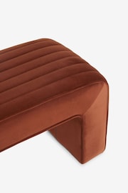 Soft Velvet Rust Brown Blaire Upholstered Ottoman Bench - Image 7 of 8