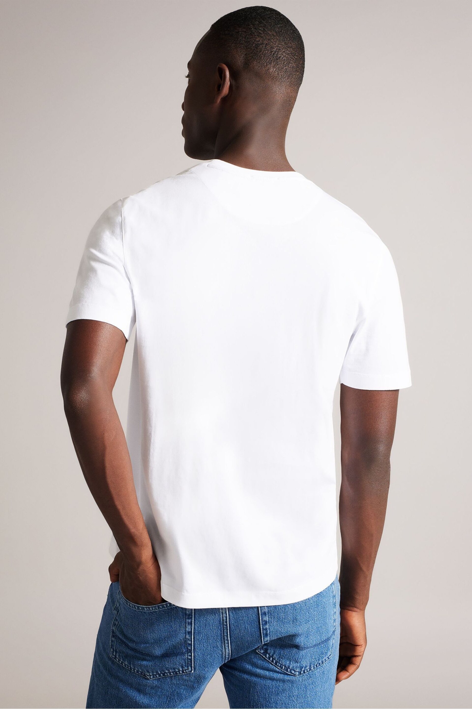 Ted Baker White Tywinn Regular Plain T-Shirt - Image 2 of 5