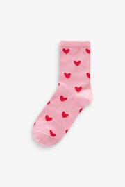 Pink/Red/Purple Hearts Sparkle Ankle Socks 3 Pack - Image 3 of 8